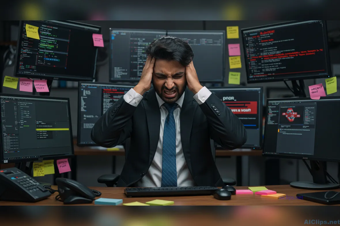Stressed Professional in Tech Environment