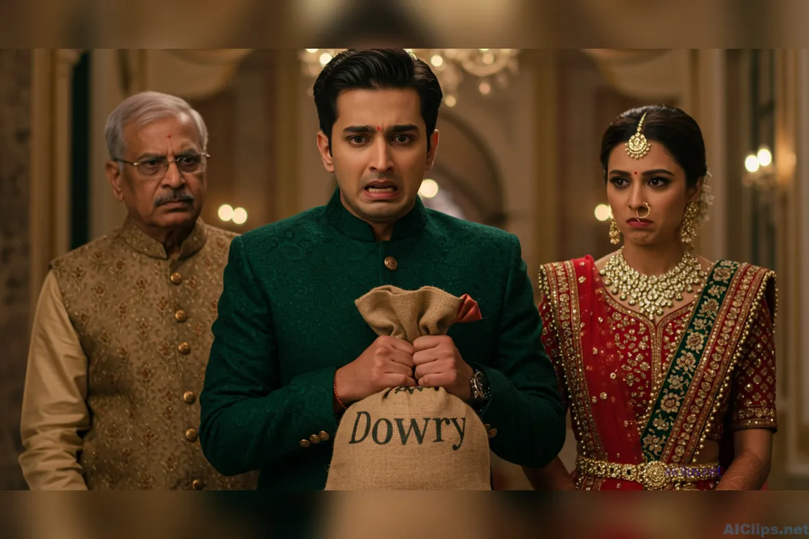 Indian Dowry Ceremony Emotional Scene in Modern Culture