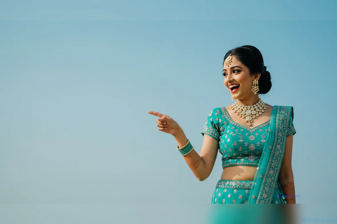 Elegant Indian Bride in Traditional Turquoise Attire