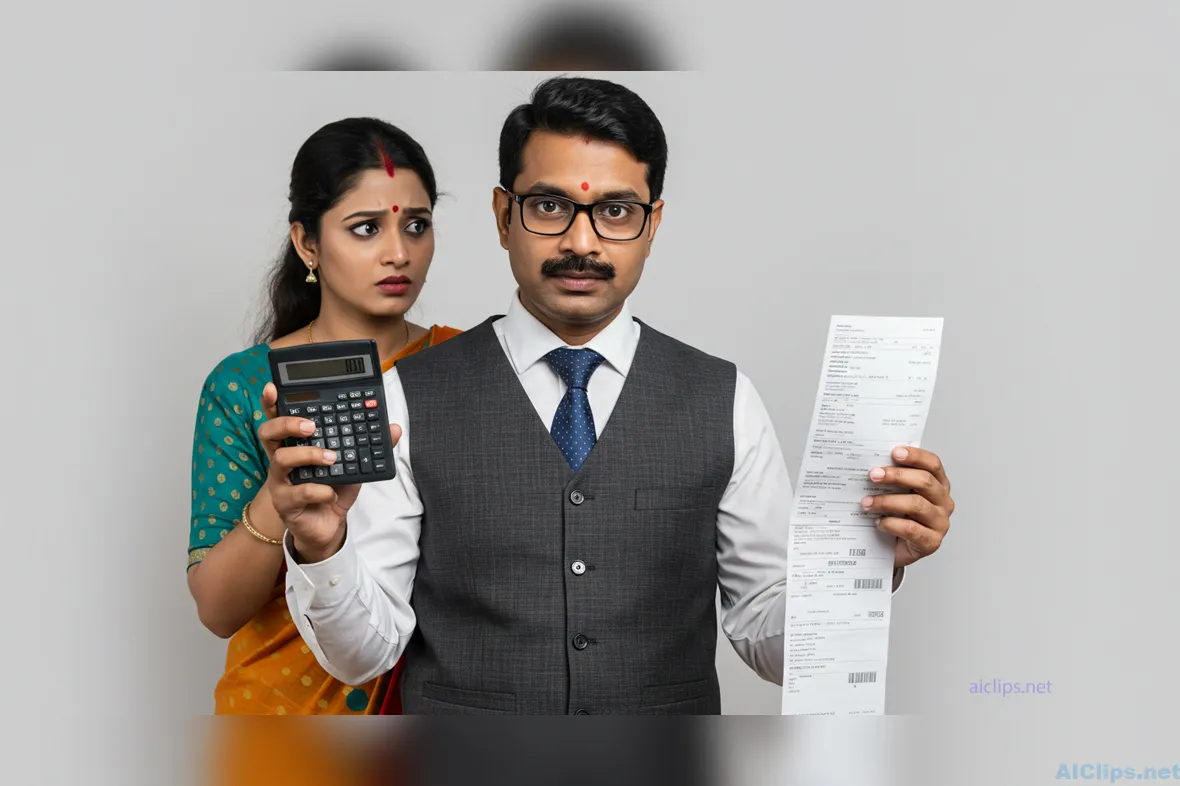 Business Finance Management with Calculator and Receipt
