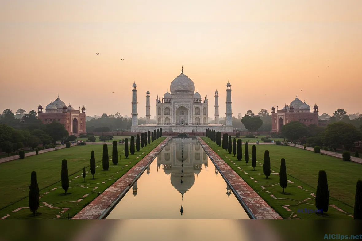 Breathtaking Taj Mahal Sunrise Landscape