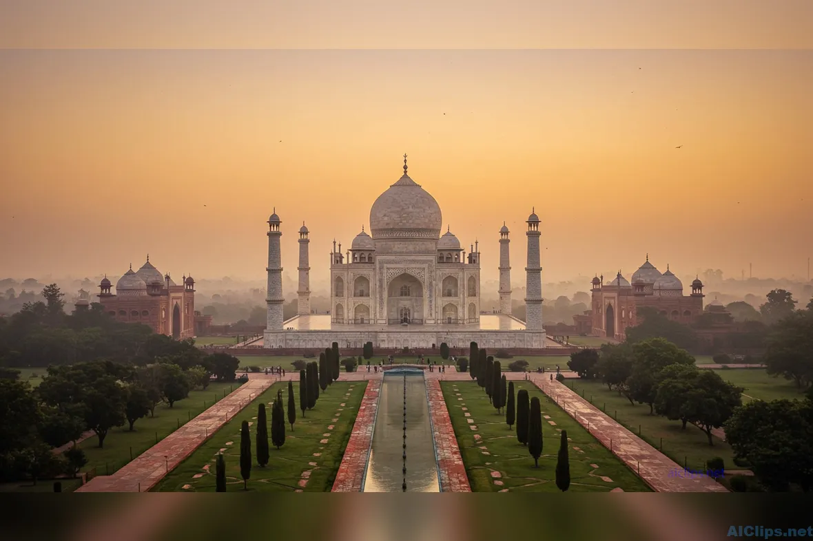 Stunning Sunset View of the Taj Mahal