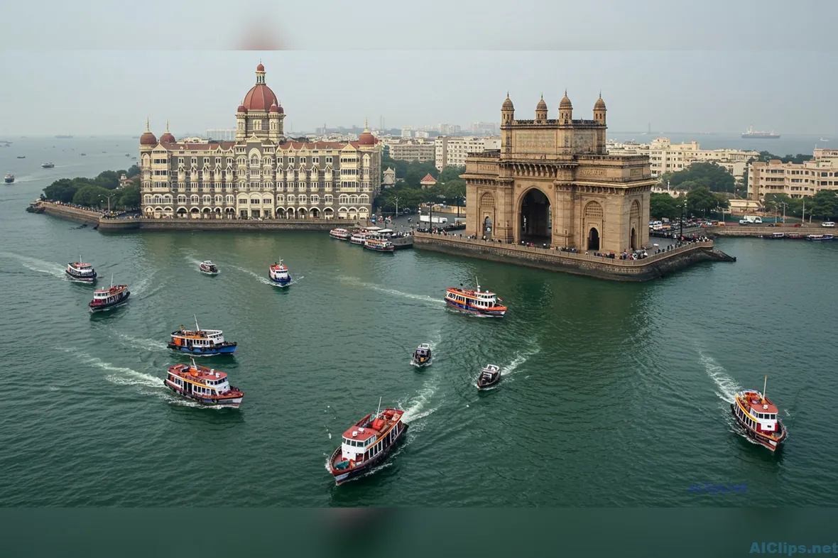 Breathtaking Aerial View of Gateway of India