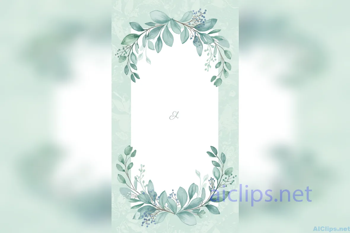Elegant Watercolor Leaf Frame for Invitations