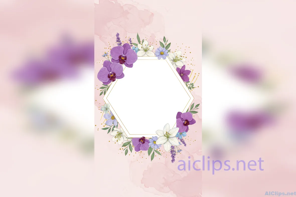 Wedding Floral Frame Design for Invitations & Branding