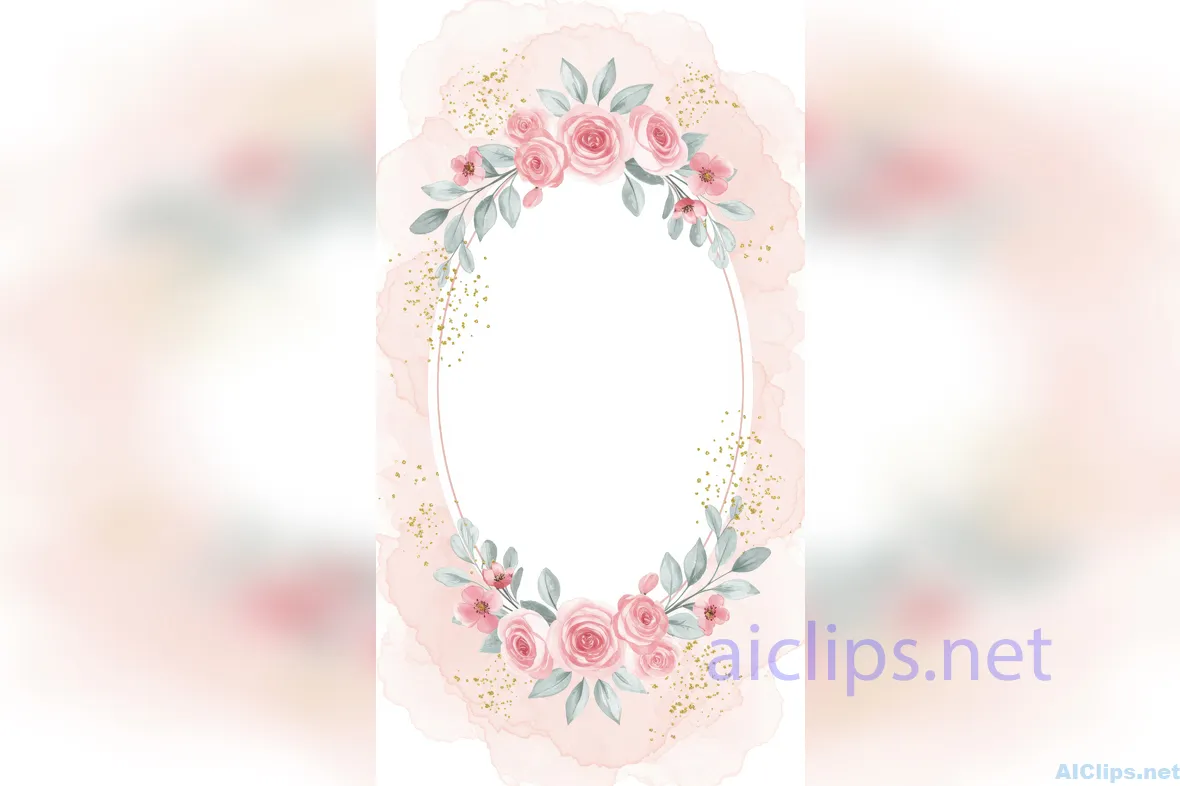 Elegant Floral Frame for Invitations and Branding