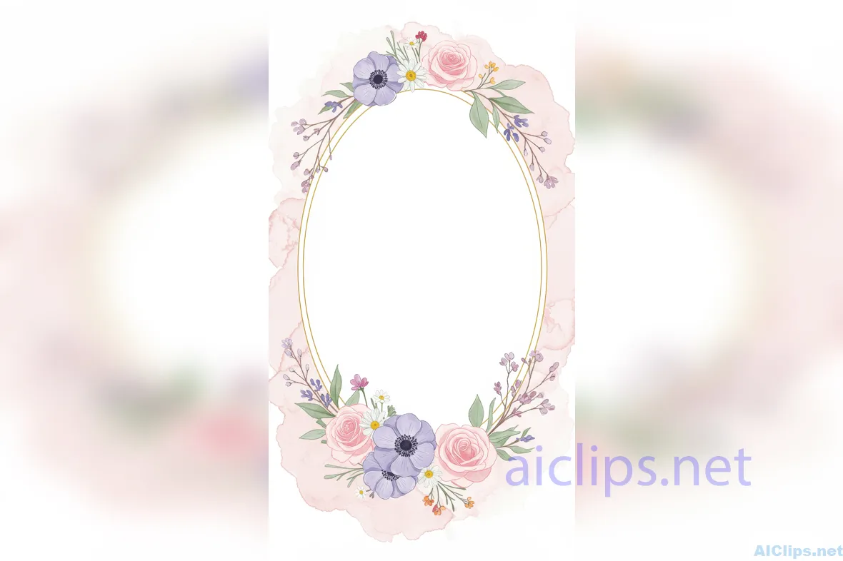 Elegant Floral Frame for Professional Uses
