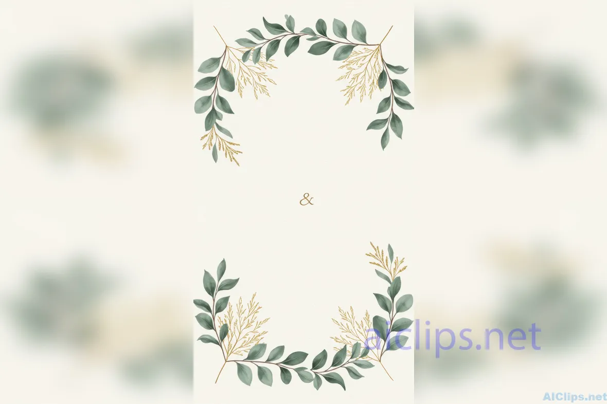 Elegant Greenery Frame for Invitations & Branding