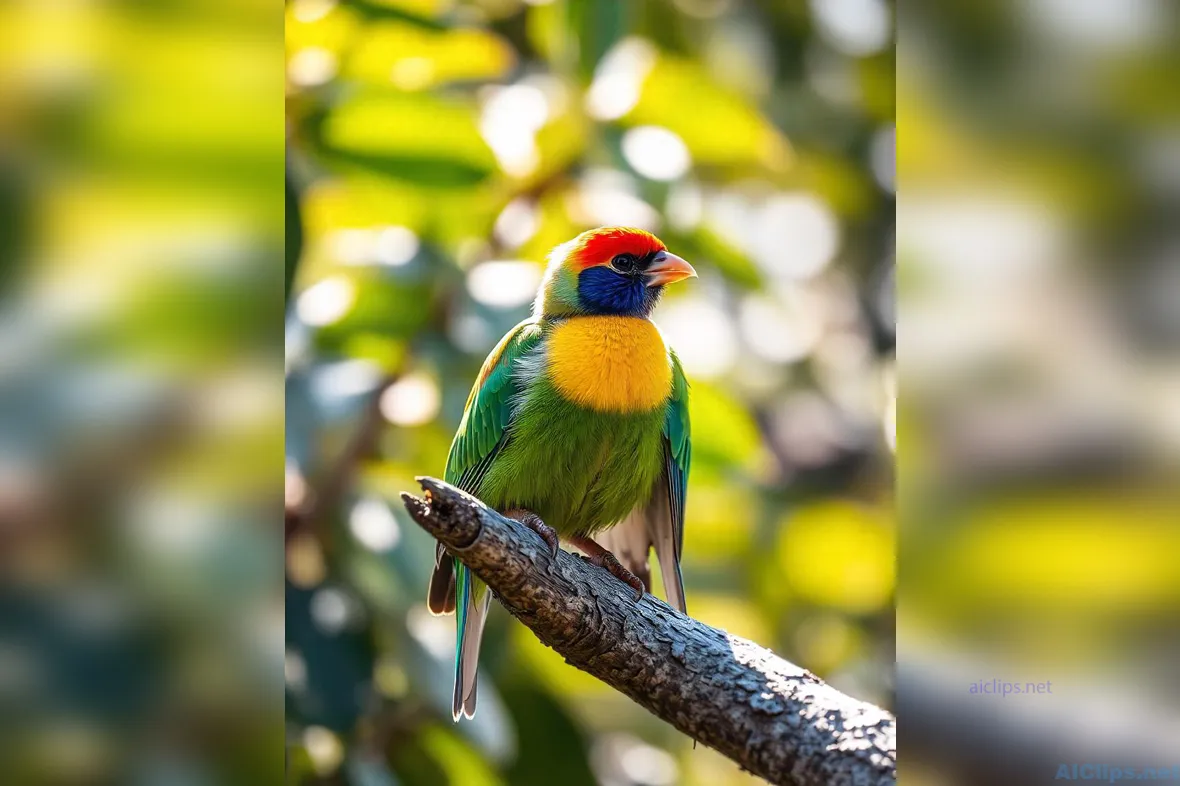 Vibrant Tropical Bird on Branch ‚Äì Wildlife Photography