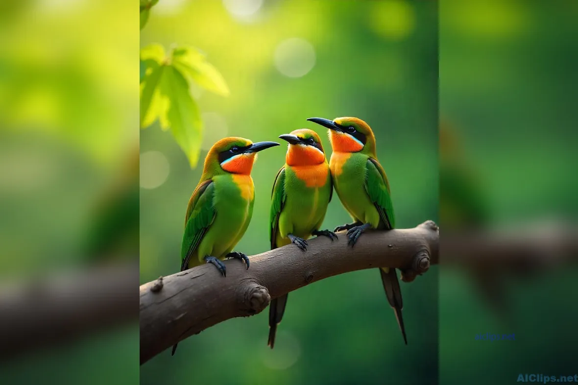 Colorful Birds on a Branch - Nature Photography