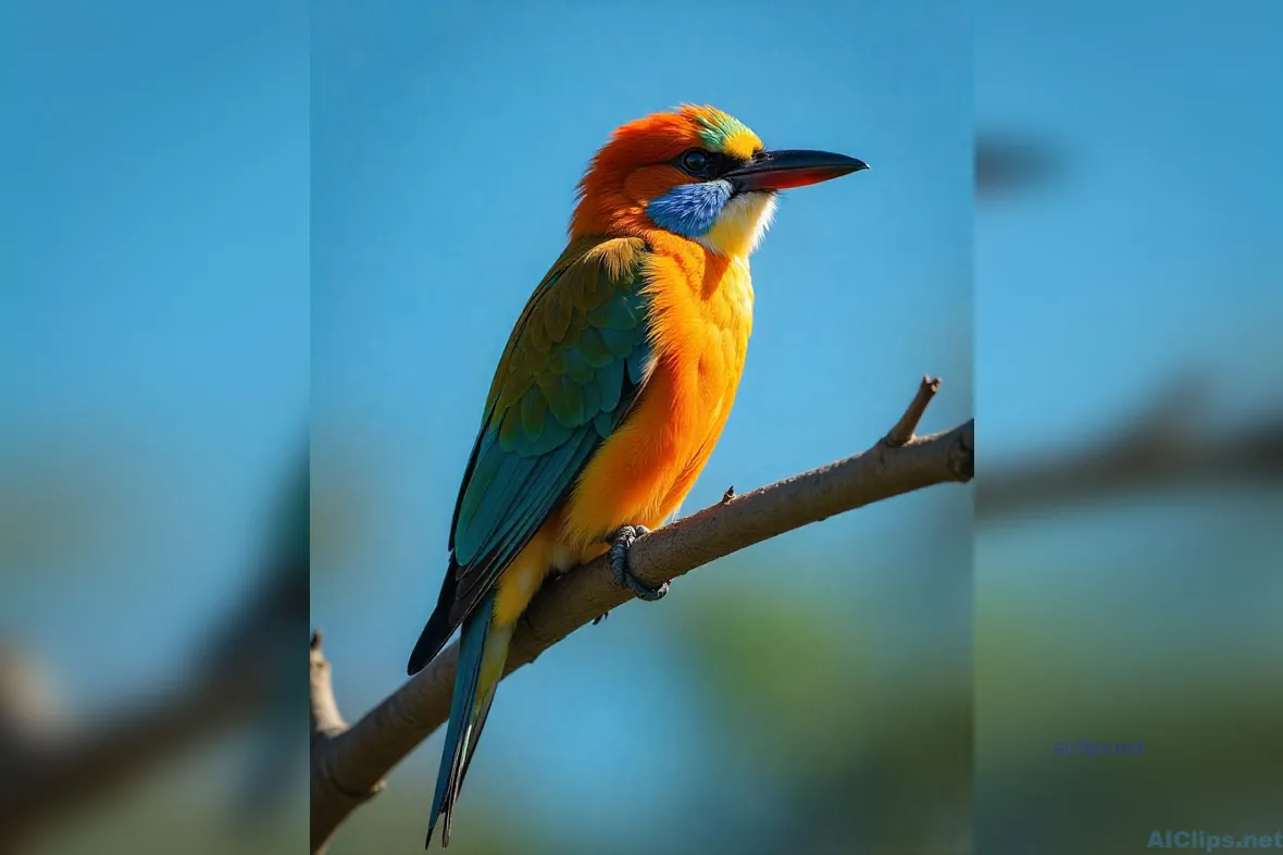 Vibrant Bird on a Branch: Captivating Wildlife Photography