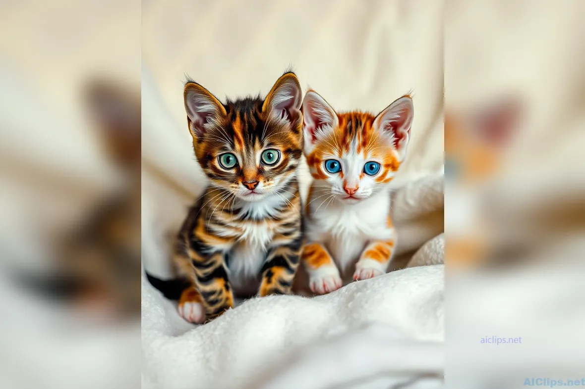 Adorable Kittens Duo: Perfect for Pet Lovers