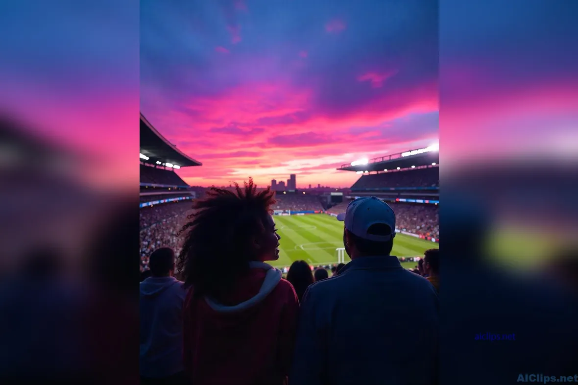Stunning Sunset Over Soccer Stadium