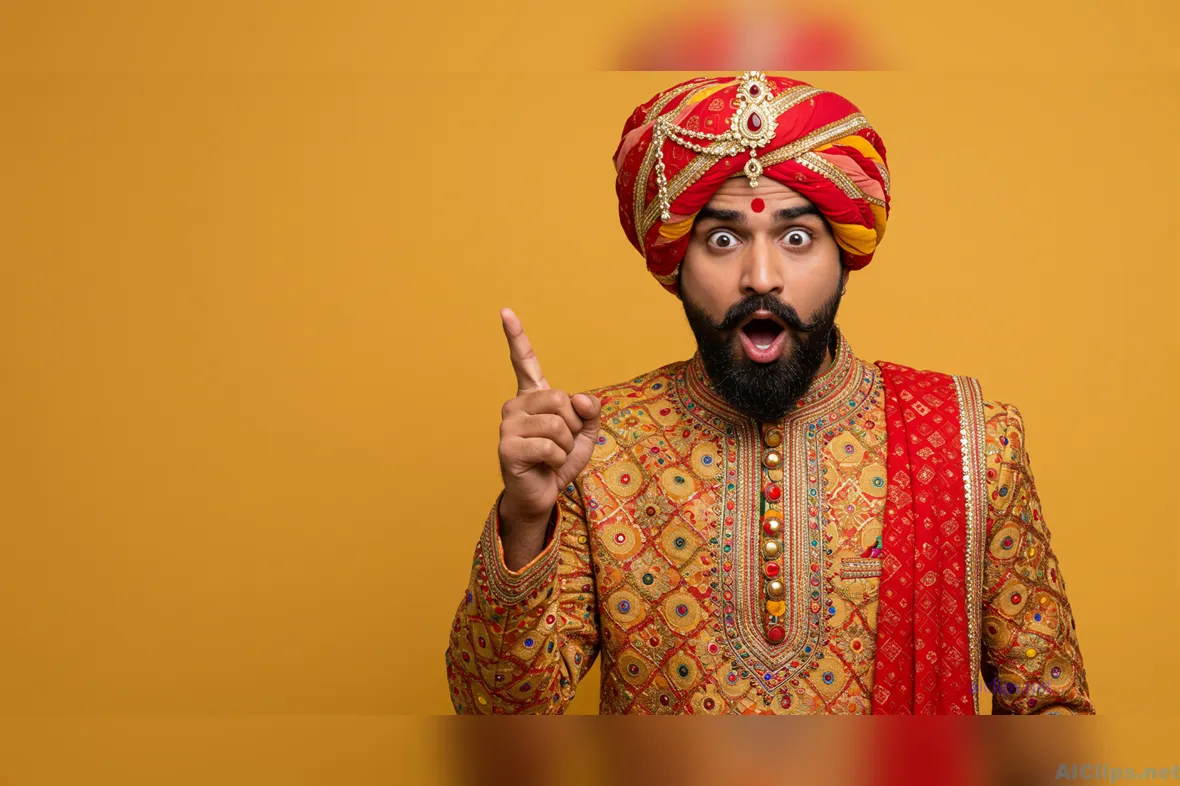 Vibrant Traditional Indian Attire Portrait