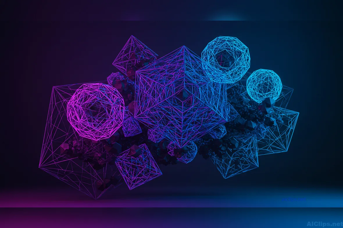 Futuristic Abstract 3D Wireframe Art Design