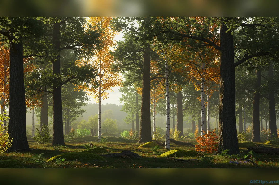 Serene Autumn Forest Scene for Business and Media