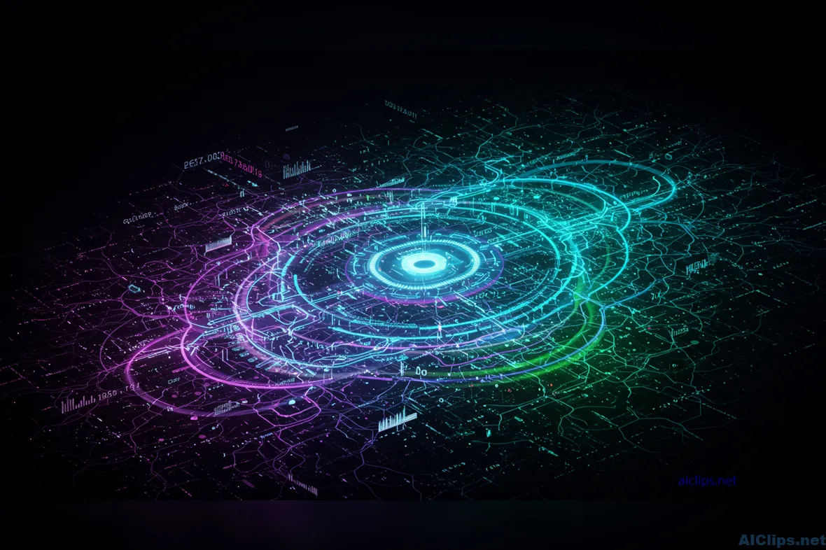 Futuristic Data Visualization in Vibrant Colors