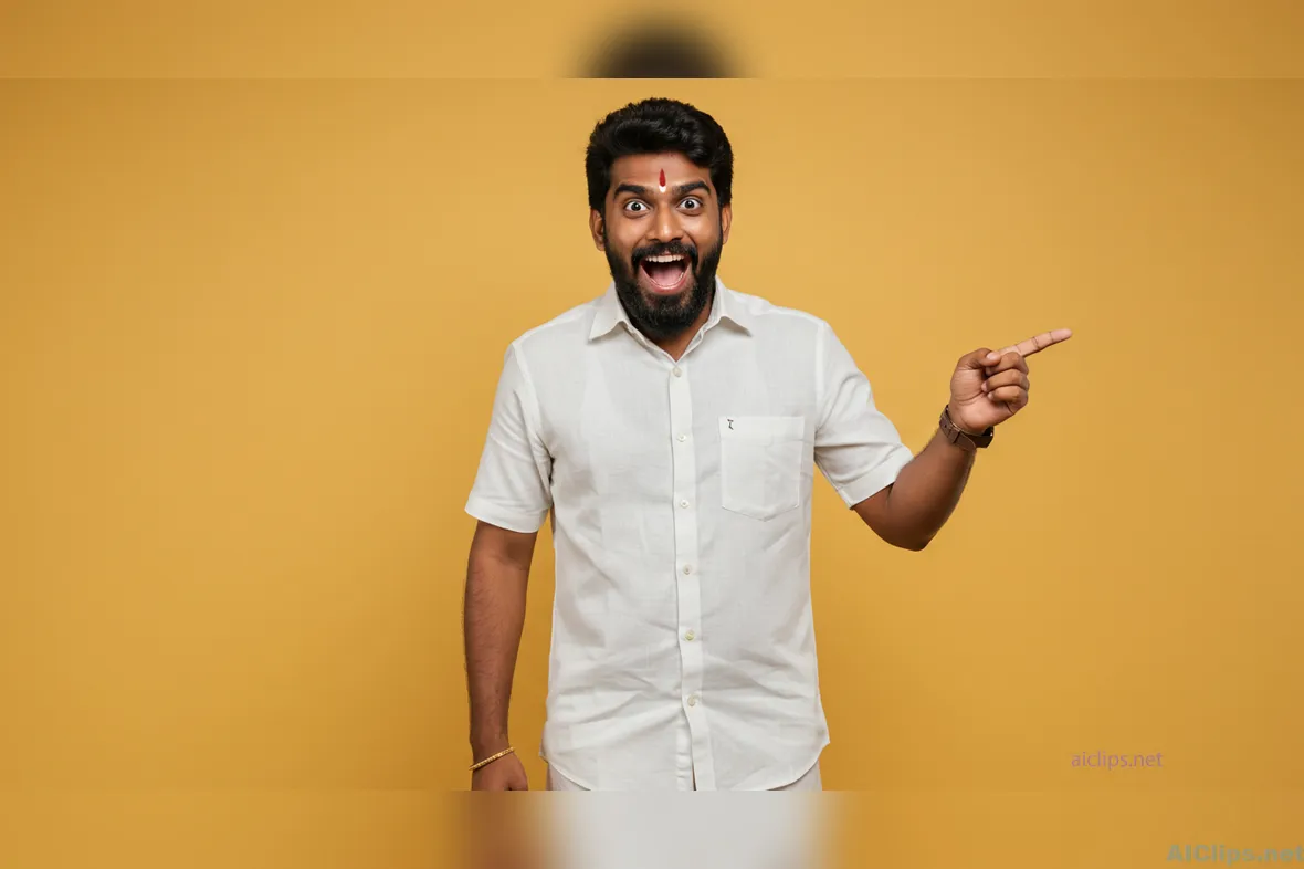 Excited Man Pointing: Professional Stock Image
