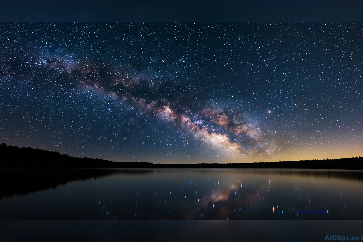 Stunning Night Sky with Milky Way Reflection