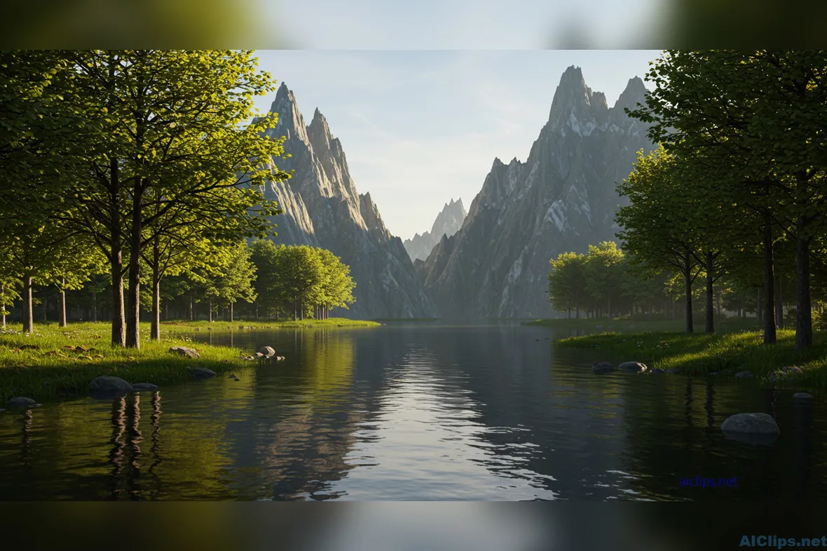 Serene Mountain Landscape with Crystal Clear Water