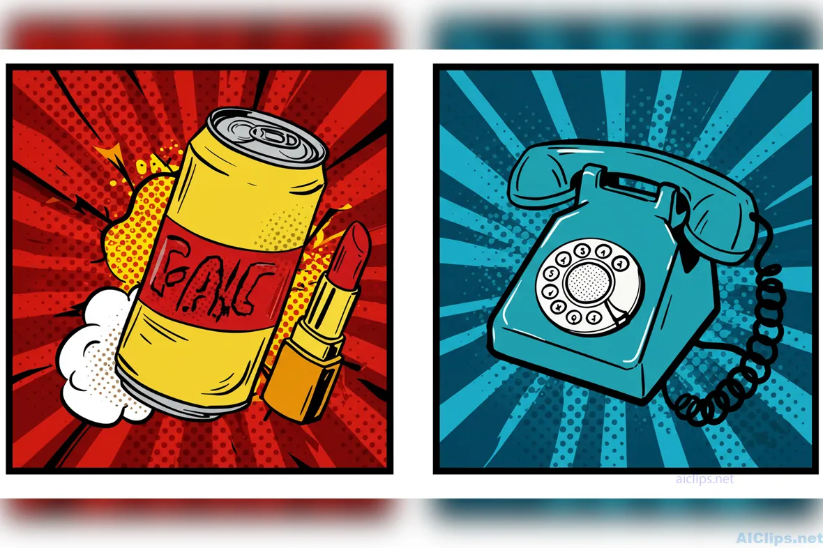 Vibrant Pop Art Elements for Marketing Projects
