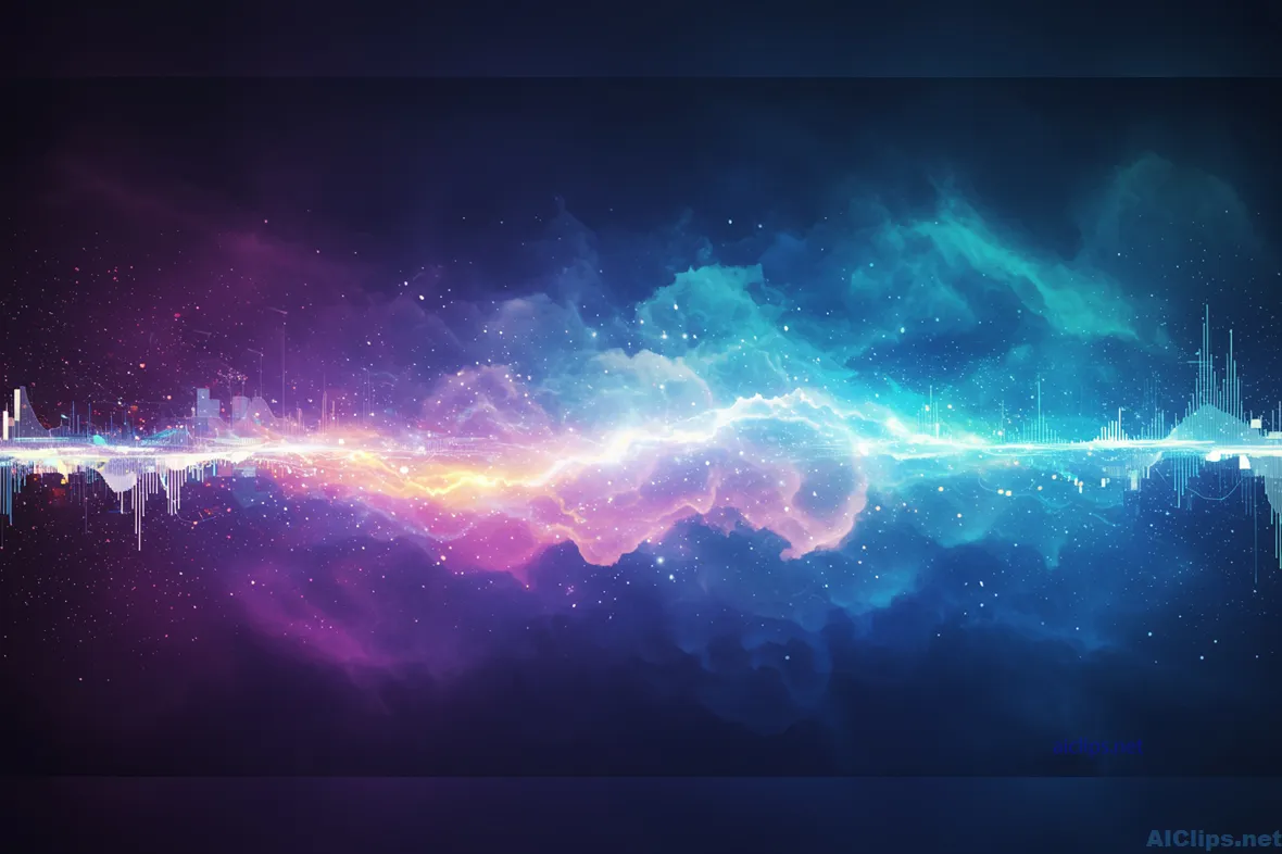 Vibrant Cosmic Soundwave Illustration for Creative Use