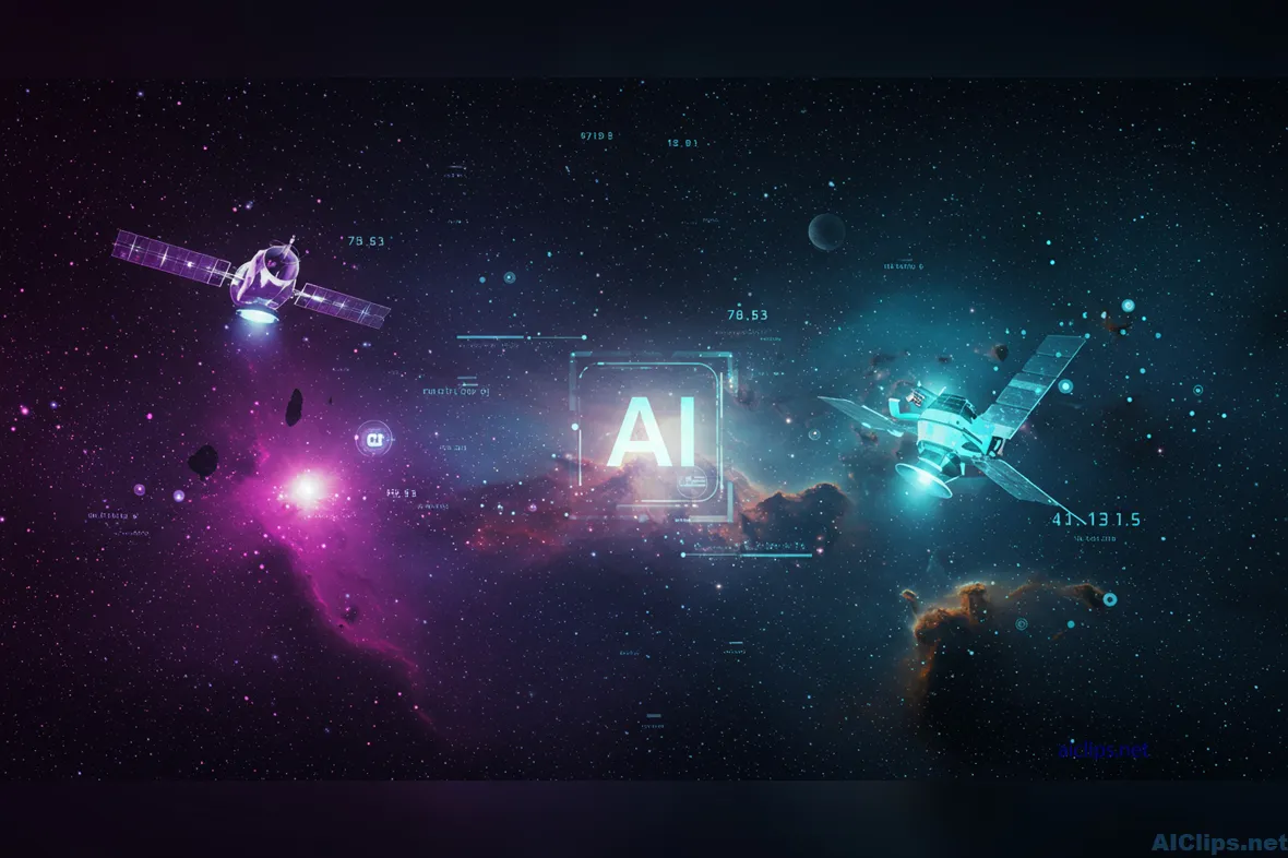 Futuristic AI Technology in Space Illustration