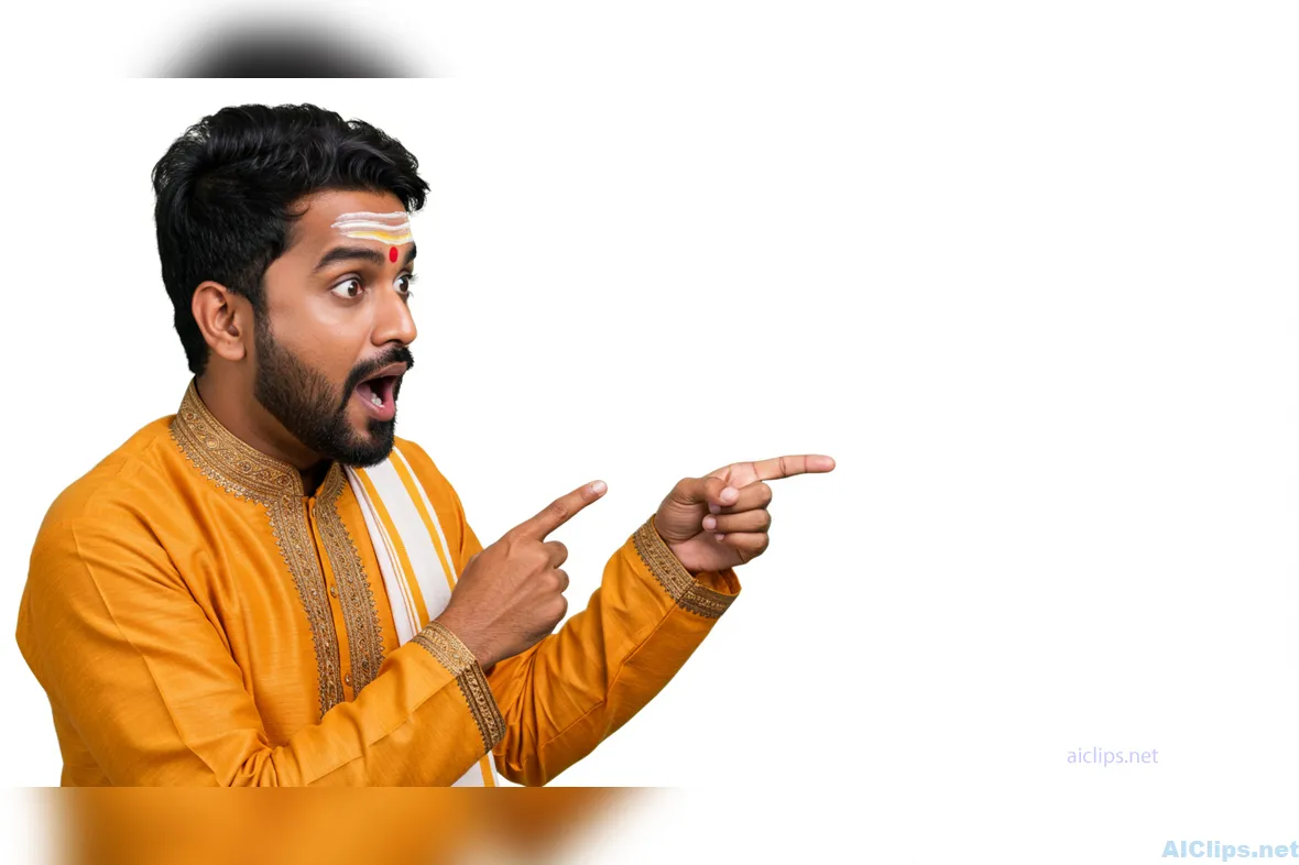 Traditional Indian Man Exclaiming in Formal Attire