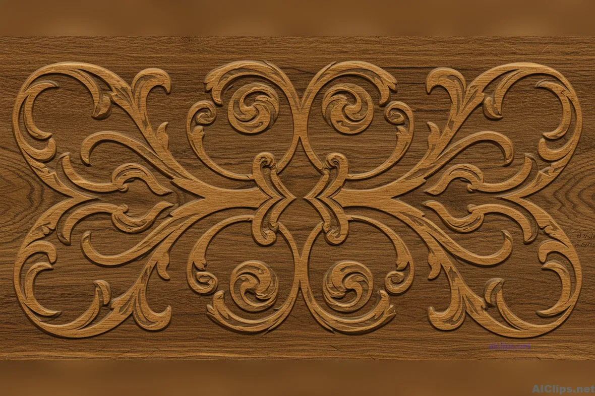 Elegant Carved Wood Texture for Design Projects