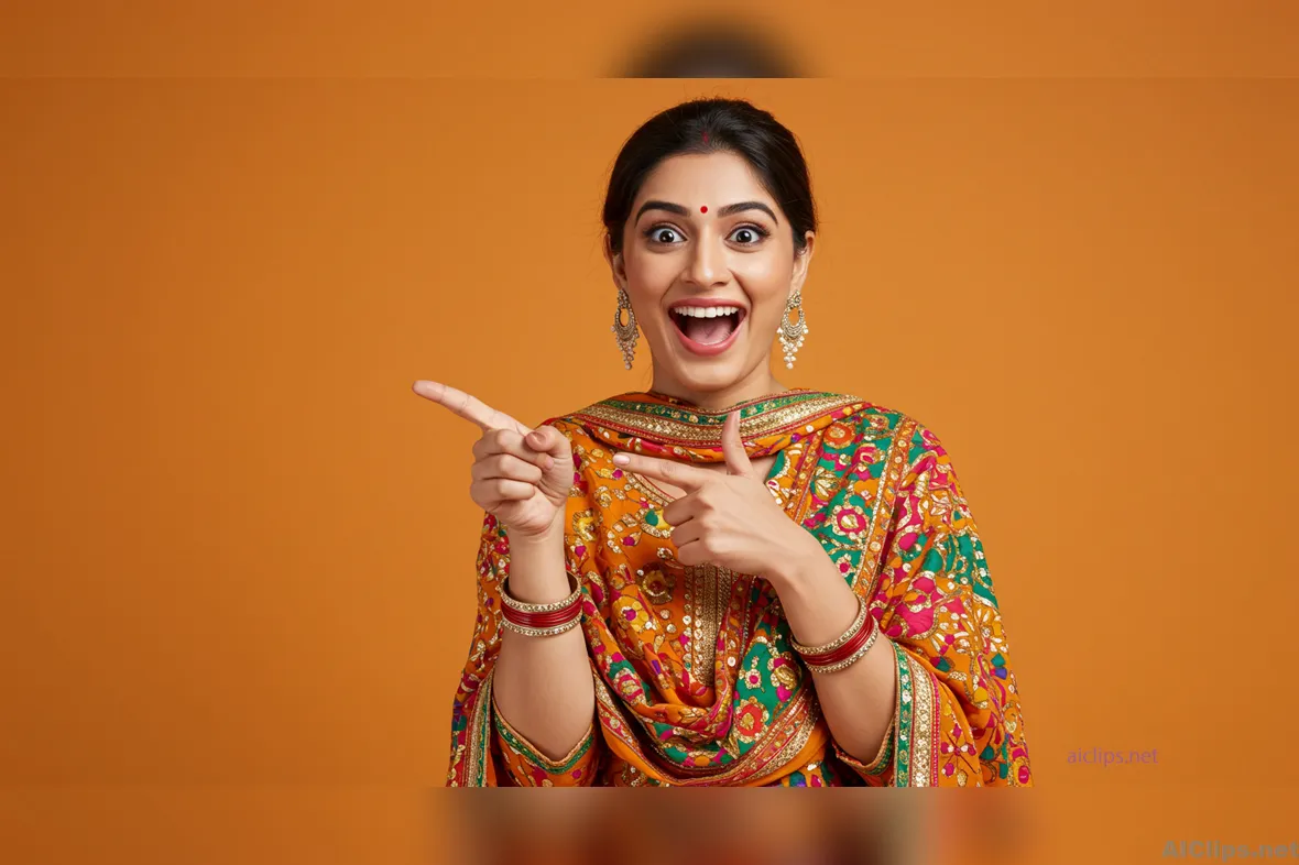 Vibrant Smiling Woman in Traditional Attire
