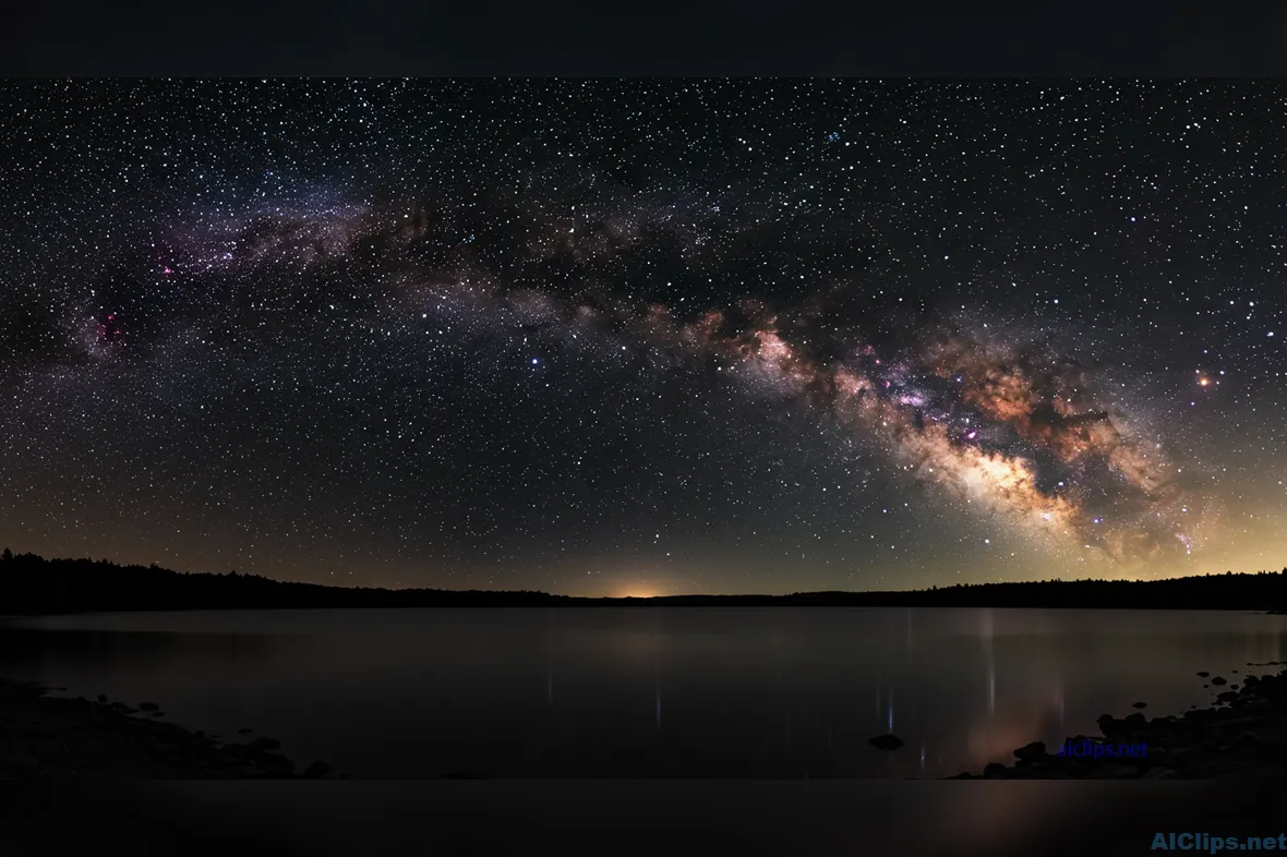 Stunning Milky Way Over Serene Lake Landscape