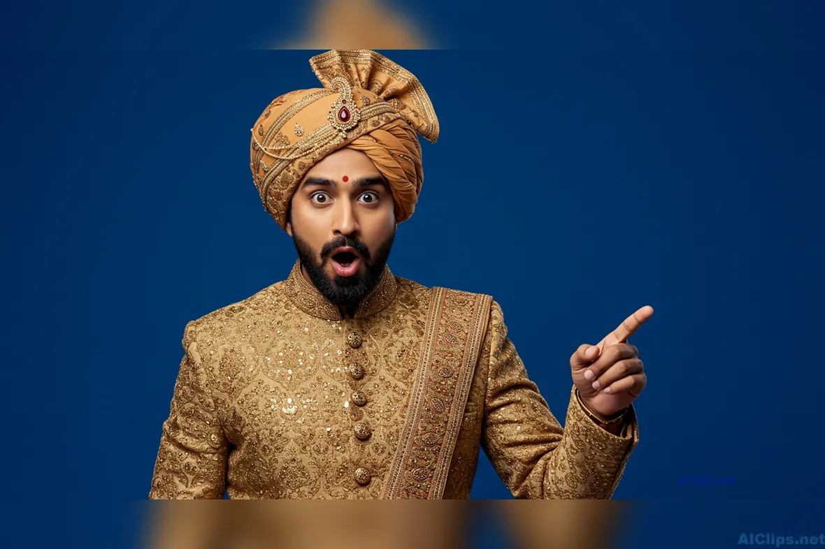Elegant Indian Traditional Attire with Vibrant Expression