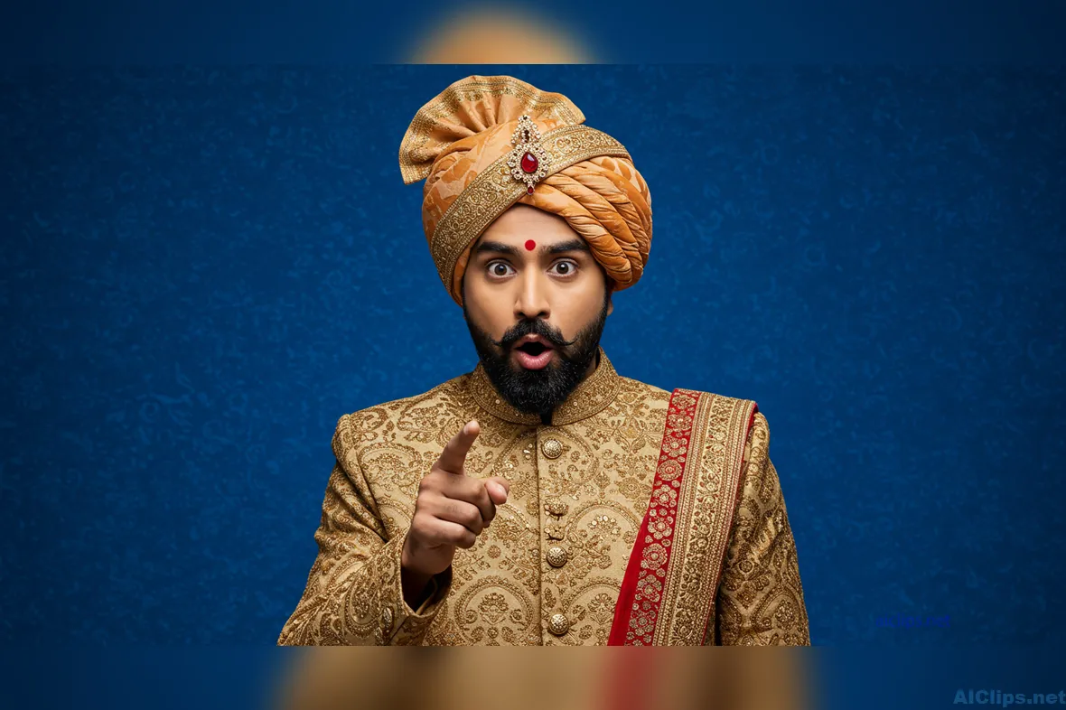 Traditional Indian Attire Gesture for Cultural Promotion