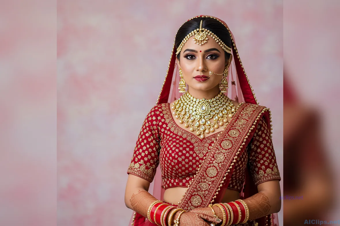 Elegant Indian Bridal Portrait for Fashion Industry