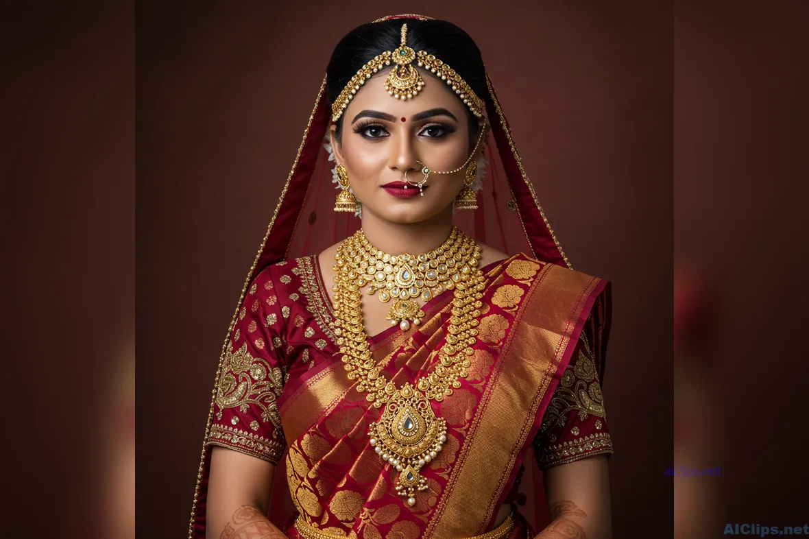 Elegant Indian Bridal Portrait for Cultural Promotions