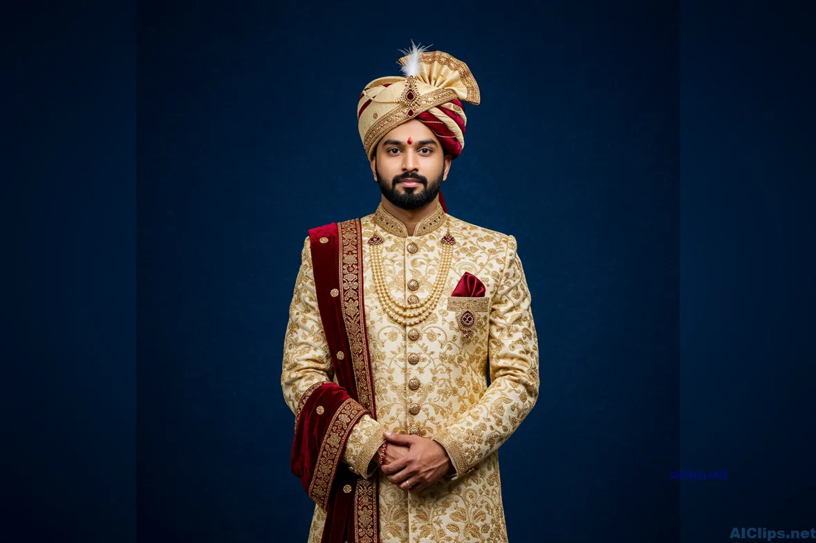 Elegant Traditional Sherwani Portrait for Events