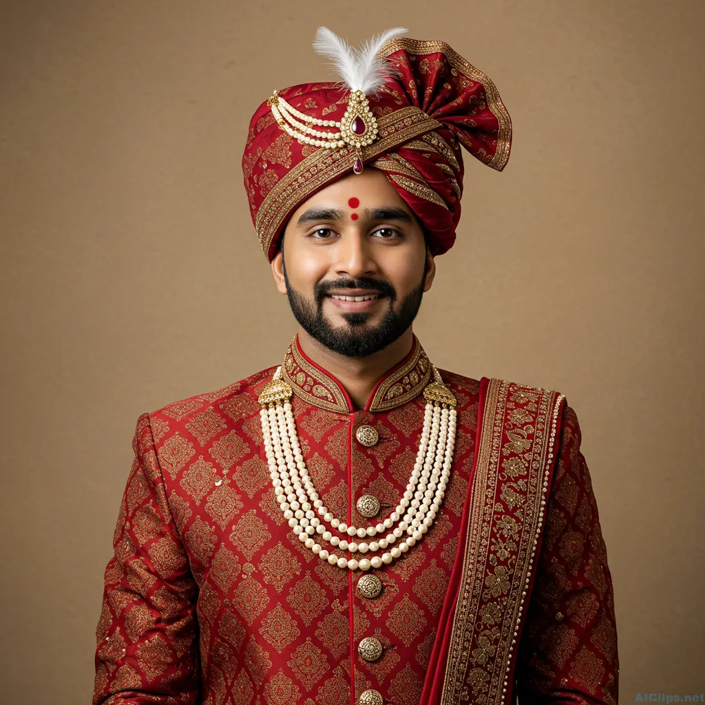 Traditional Indian Groom Portrait for Weddings