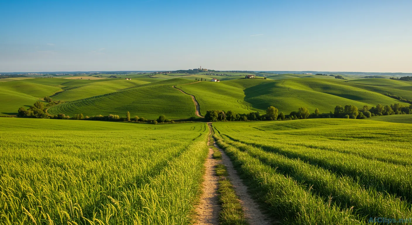 Lush Green Countryside Landscape for Professional Use