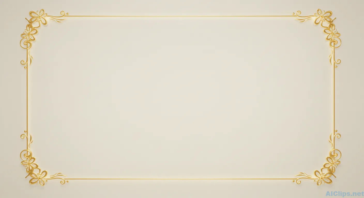 Elegant Gold Floral Decorative Frame for Invitations