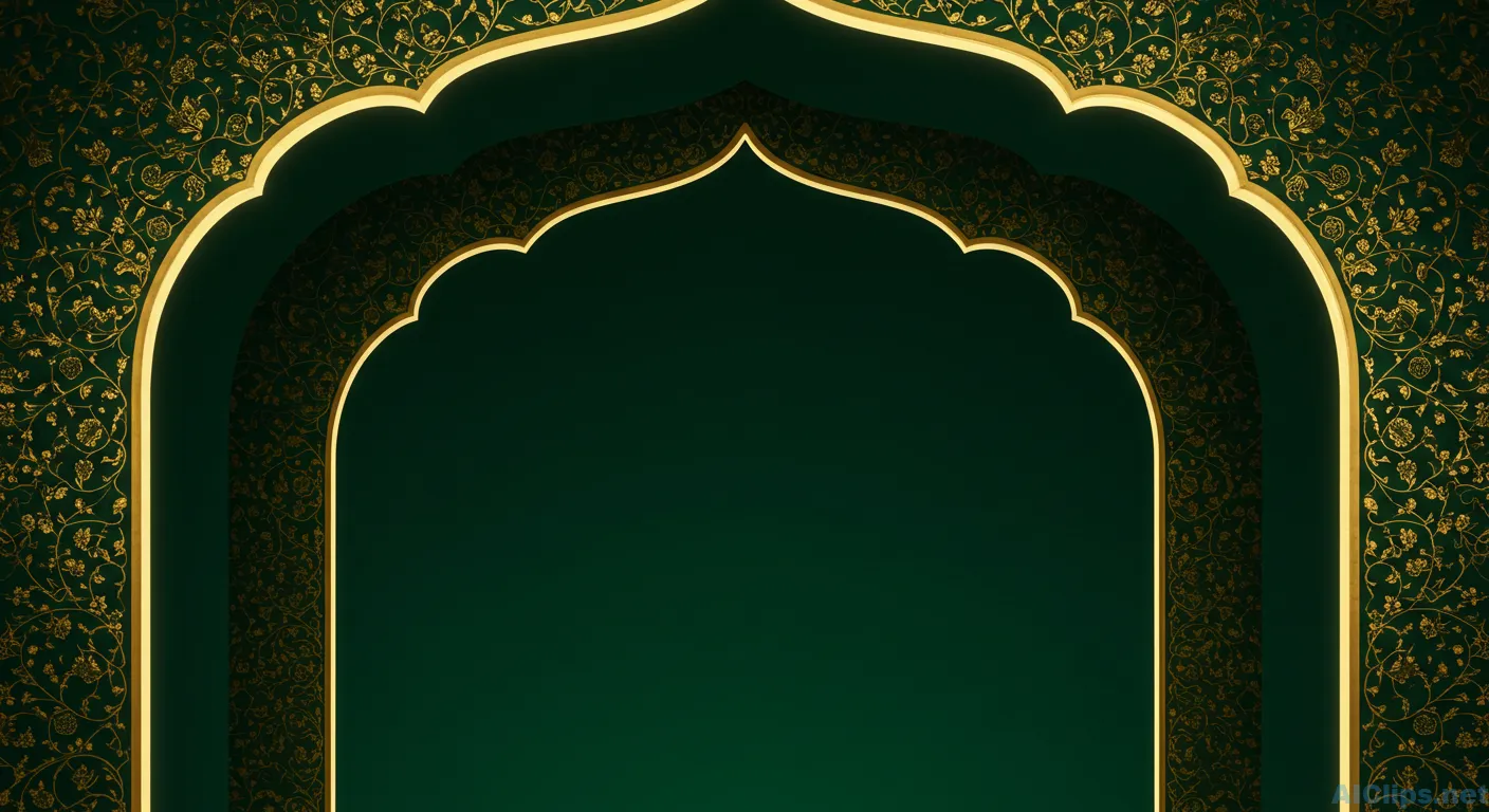 Elegant Green and Gold Architectural Background Design
