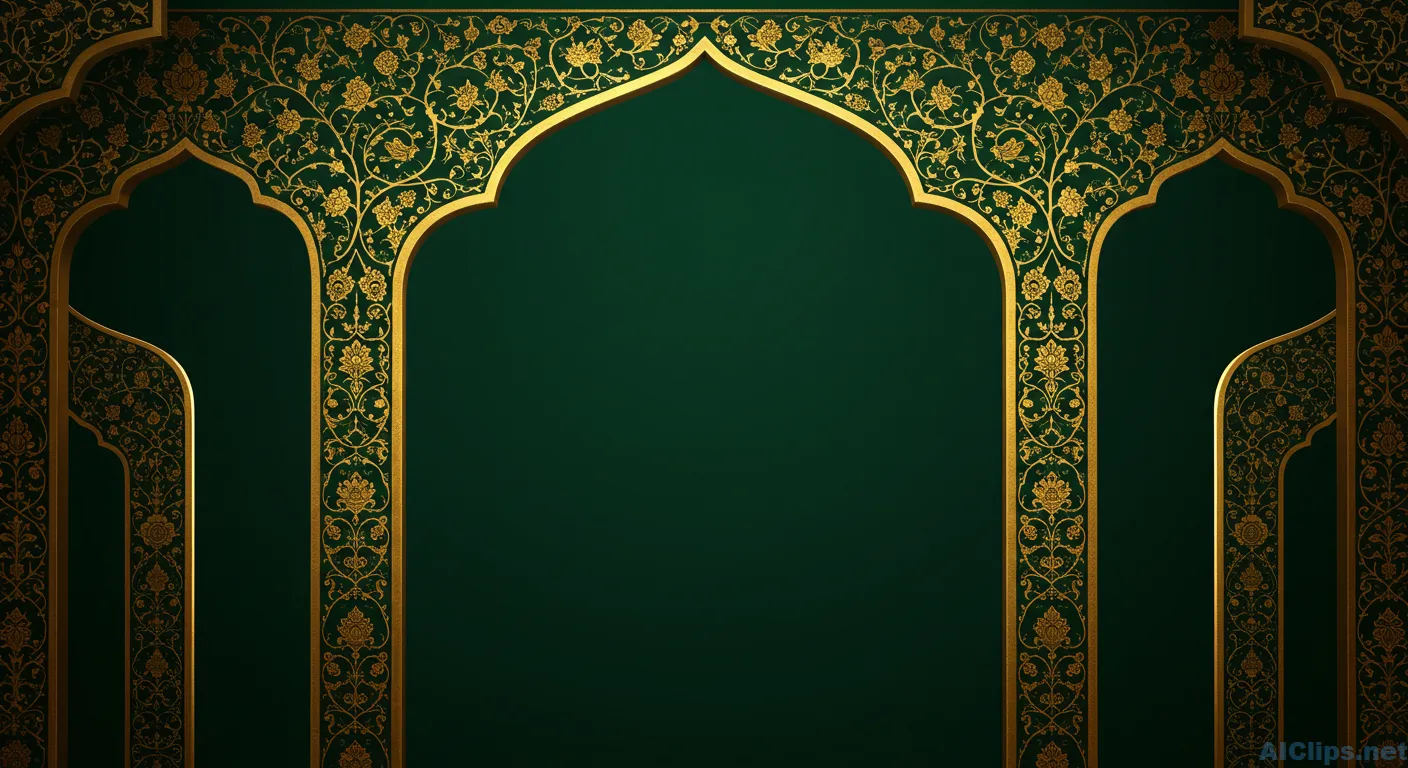 Elegant Green and Gold Ornamental Background