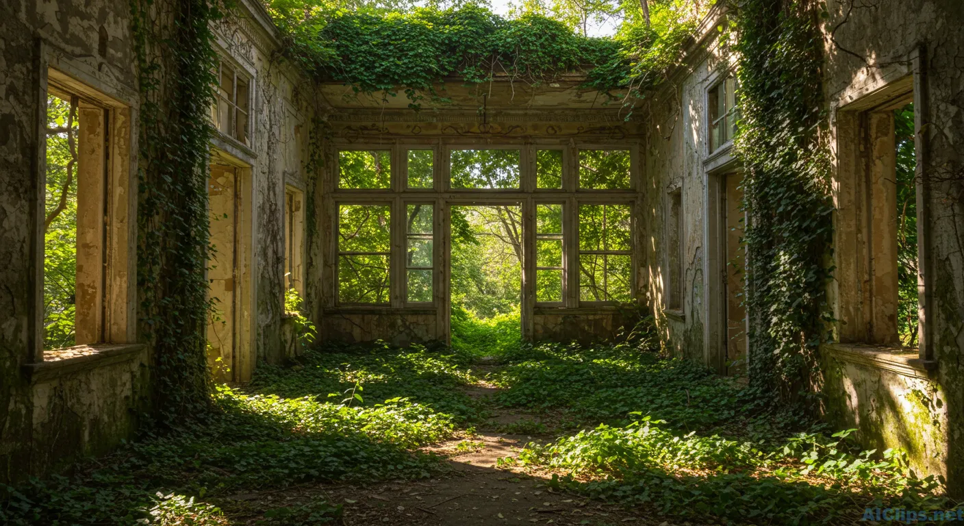 Abandoned Greenhouse: Nature's Reclamation Visuals