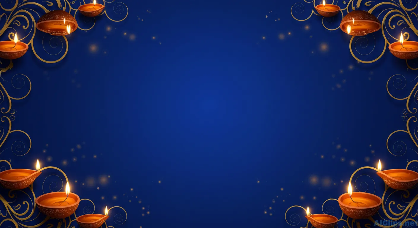 Elegant Diwali Background with Oil Lamps