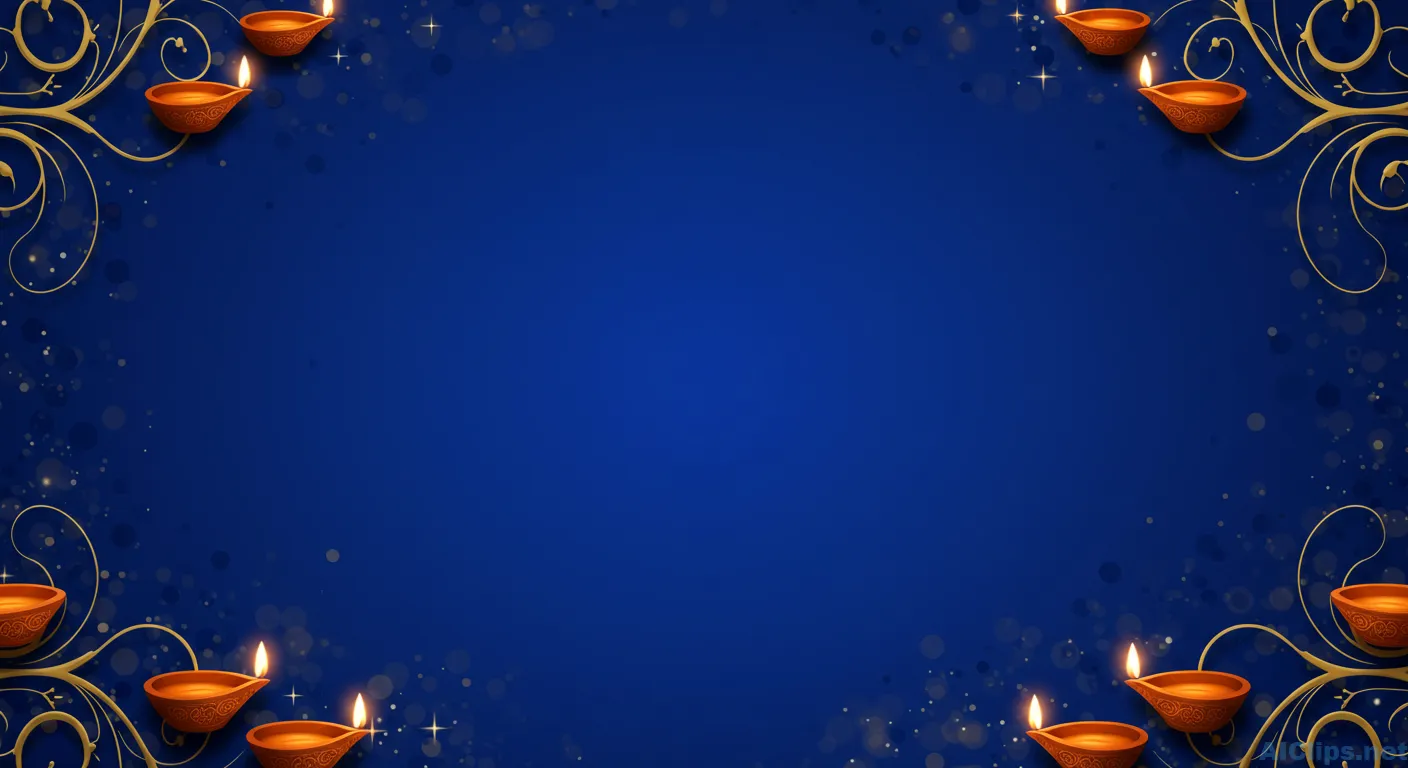 Elegant Diwali Background with Candles and Sparkles