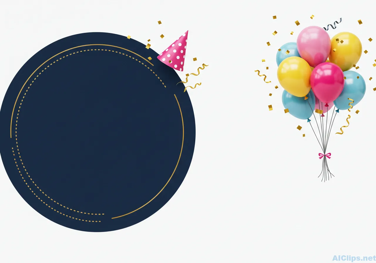 Festive Celebration Background with Balloons and Confetti