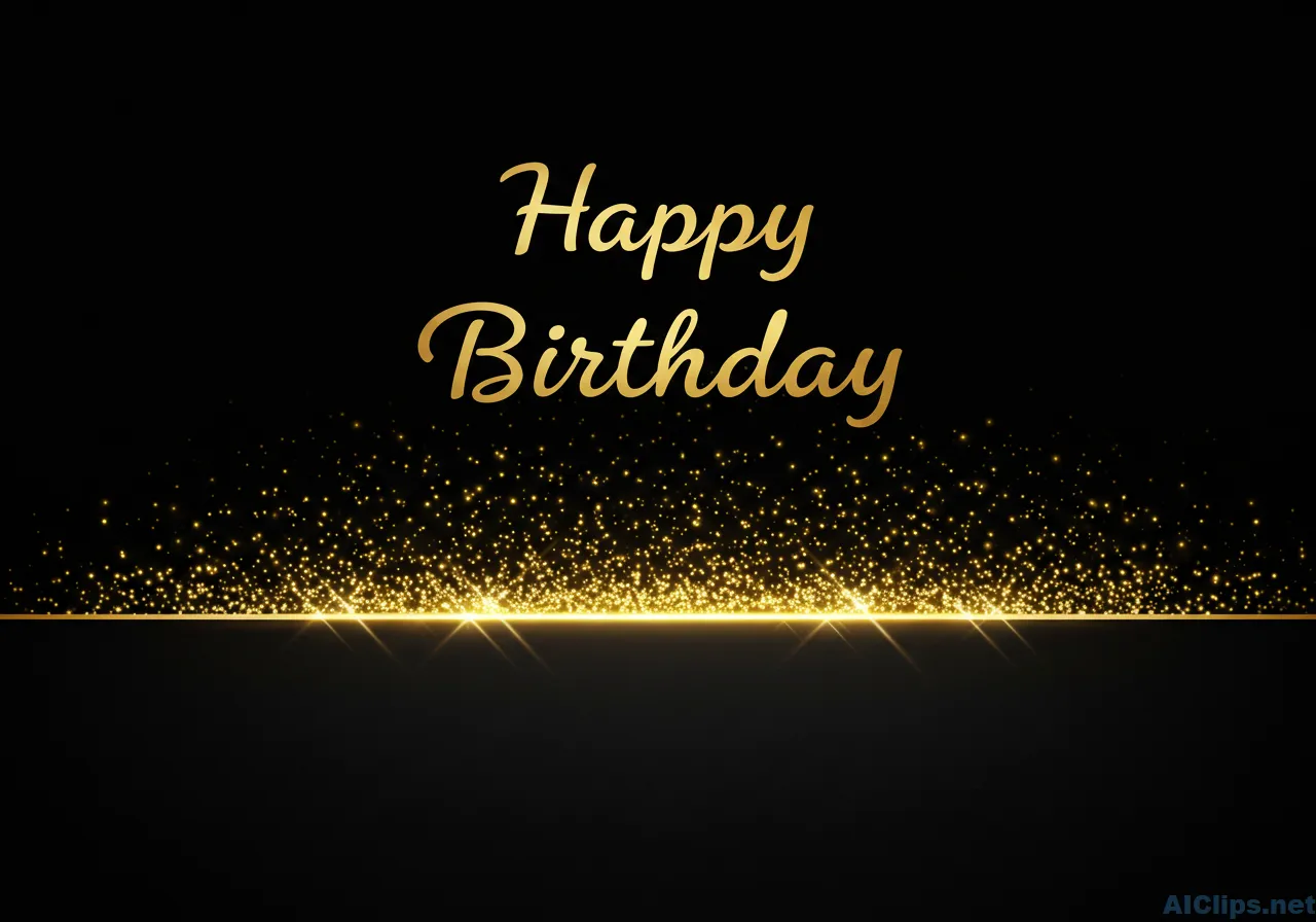 Elegant Gold Happy Birthday Greeting Card Design