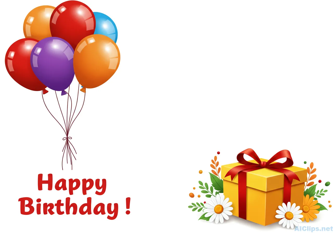 Festive Birthday Balloons and Gift Decoration