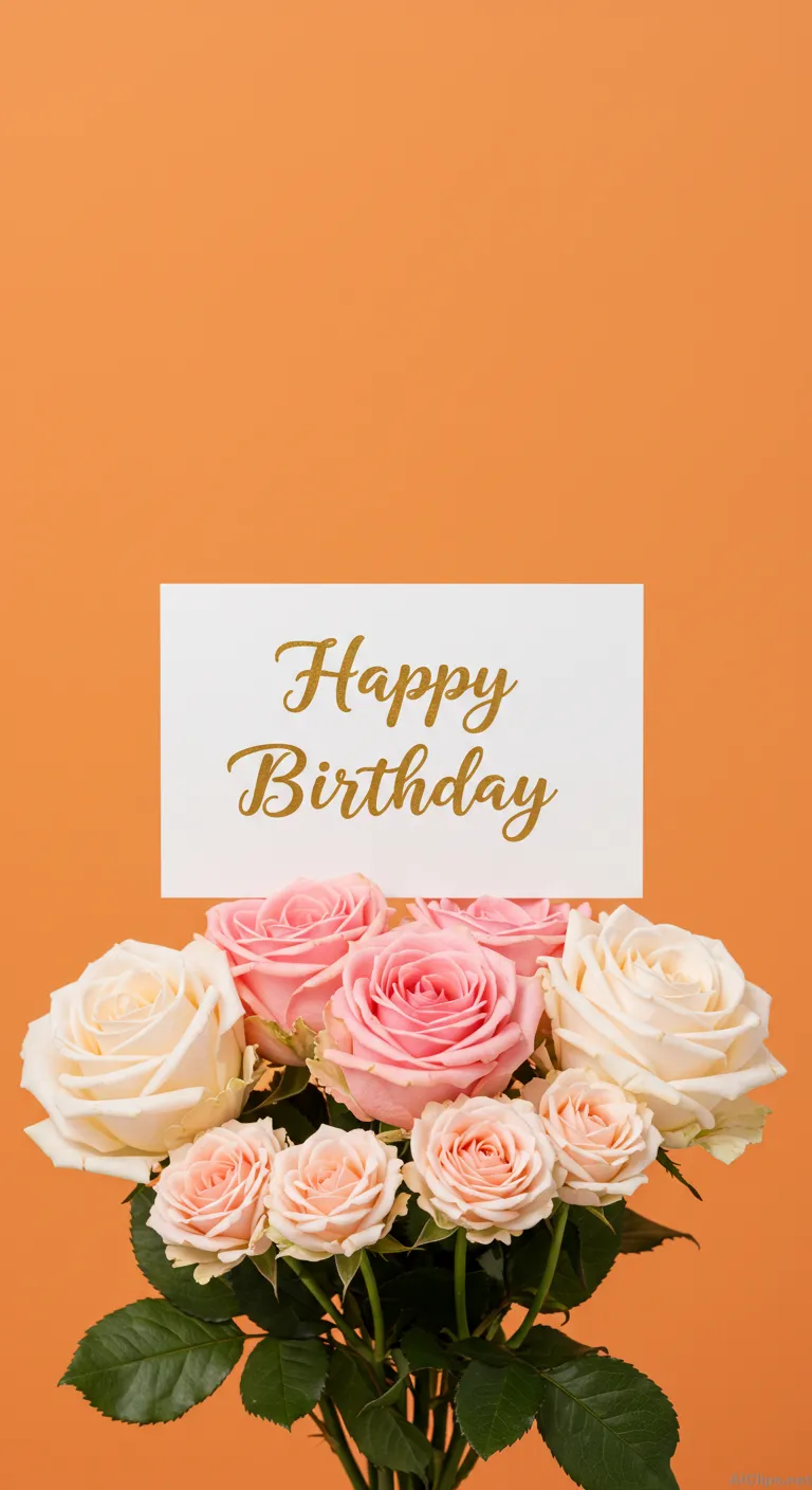 Elegant Birthday Roses with Greeting Card
