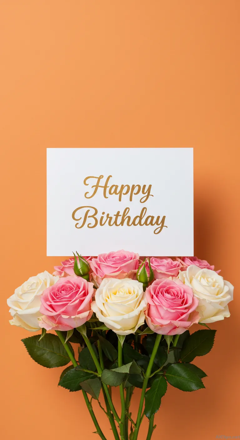 Elegant Birthday Bouquet with Warm Background