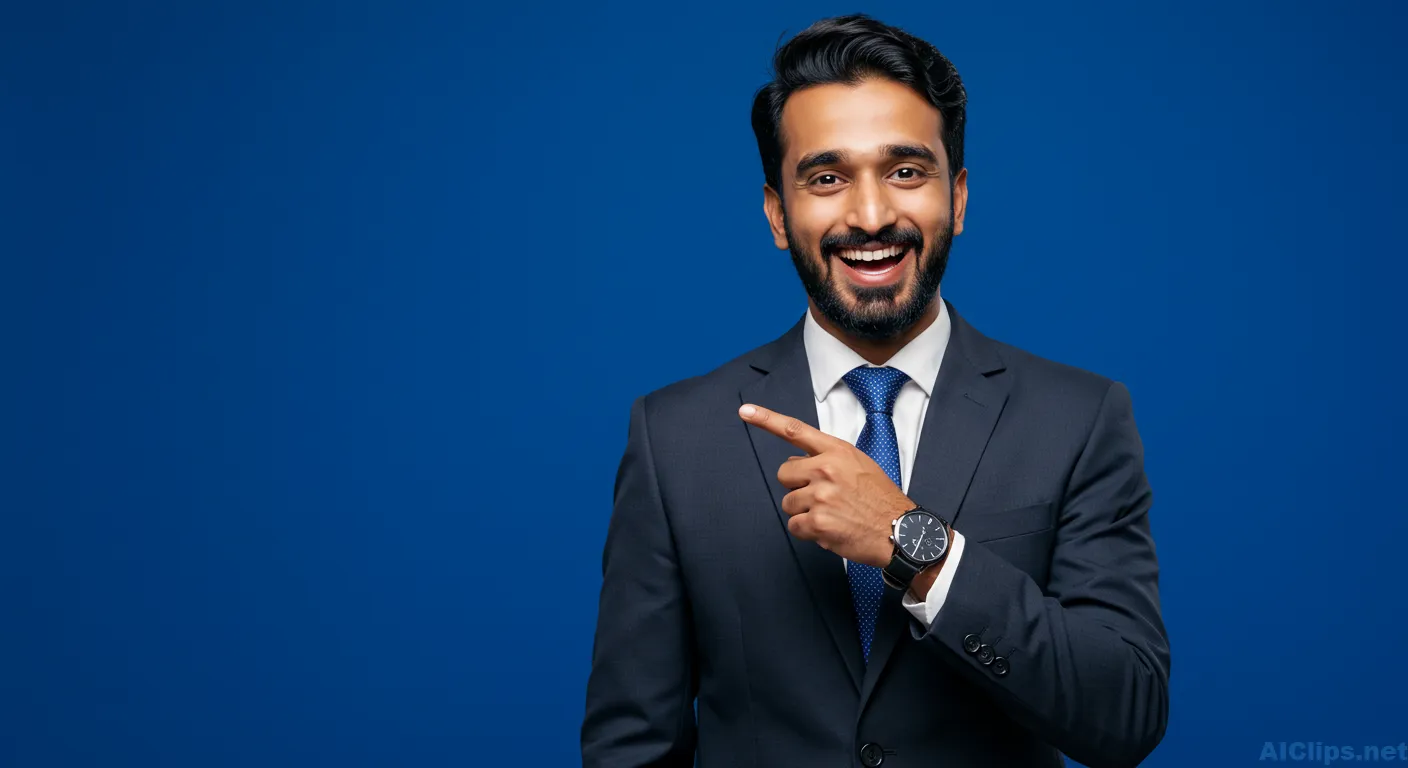 Confident Businessman Gesturing Success | Professional